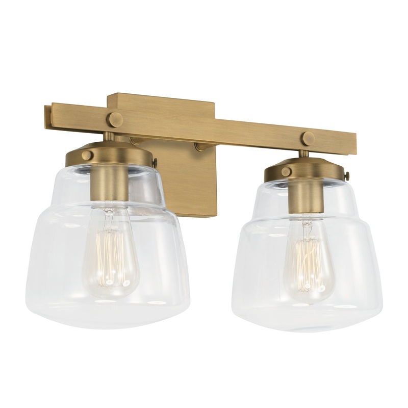 Capital Lighting 142721AD-518 Dillon Two Light Vanity, Aged Brass (Discontinued)