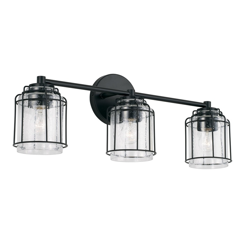Capital Lighting 142931MB-516 Harmon Three Light Vanity, Matte Black