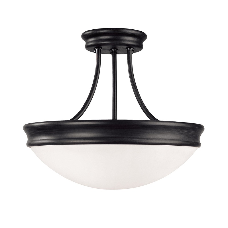 Capital Lighting 2037MB Hansen Three Light Semi-Flush Mount, Matte Black