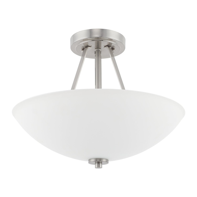 Capital Lighting 218921BN Stewart Two Light Semi-Flush Mount, Brushed Nickel