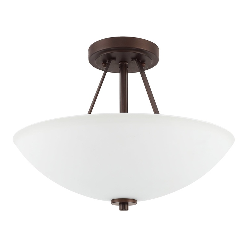 Capital Lighting 218921BZ Stewart Two Light Semi-Flush Mount, Bronze (Discontinued)