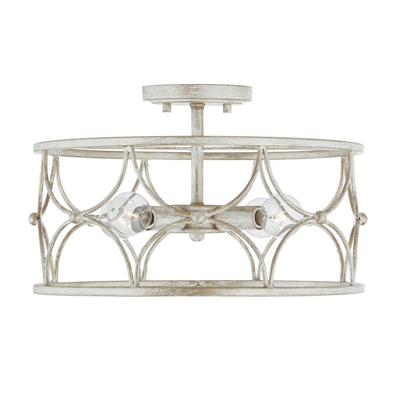 Capital Lighting 243341WW Ricci Four Light Semi-Flush Mount, Winter White
