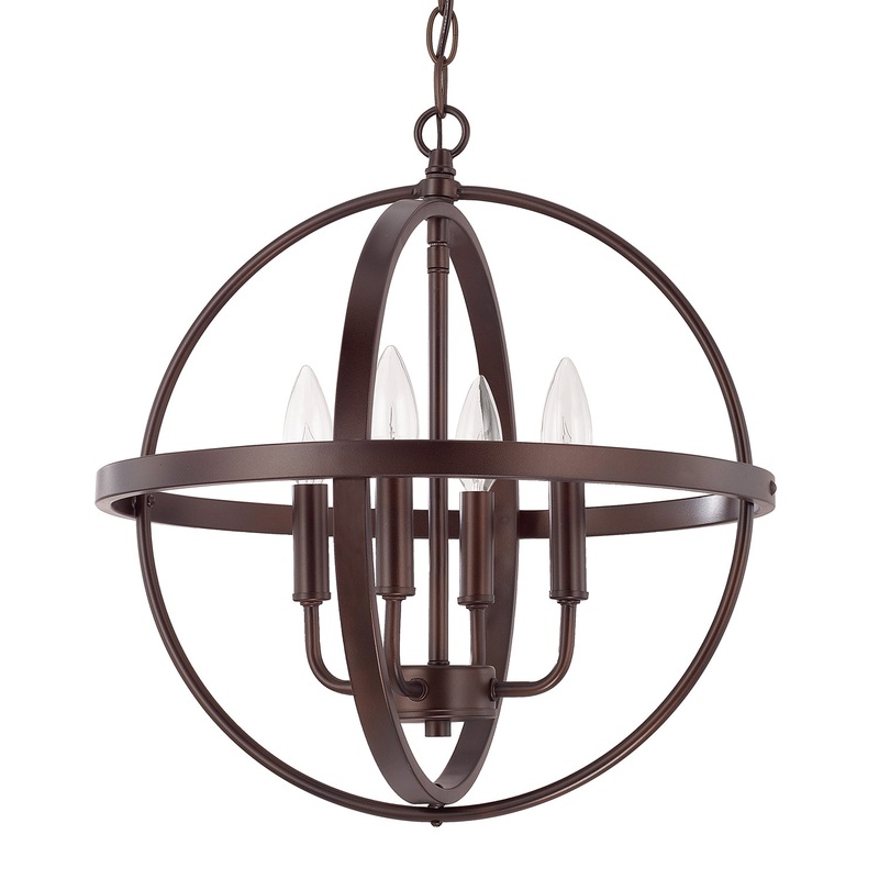 Capital Lighting 317541BZ Hartwell Four Light Pendant, Bronze
