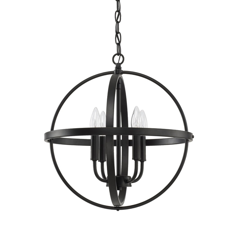 Capital Lighting 317541MB Hartwell Four Light Pendant, Matte Black