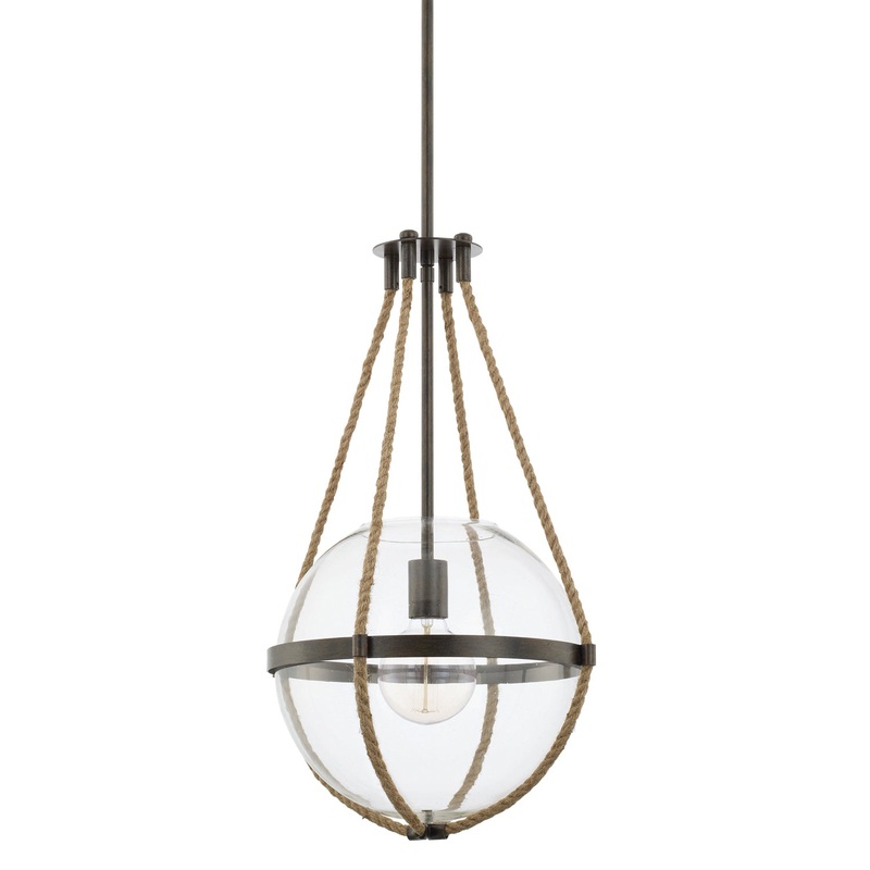Capital Lighting 327413NG Beaufort One Light Pendant, Nordic Grey