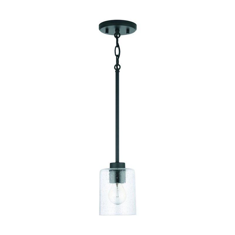 Capital Lighting 328511MB-449 Greyson One Light Pendant, Matte Black