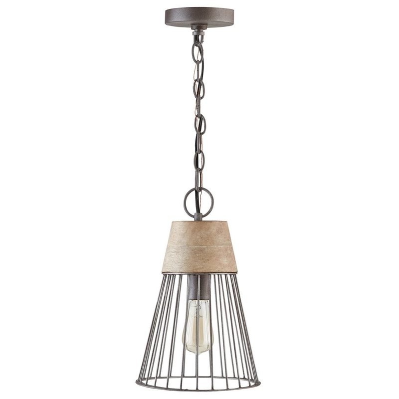 Capital Lighting 330513UW Russell One Light Pendant, Urban Wash