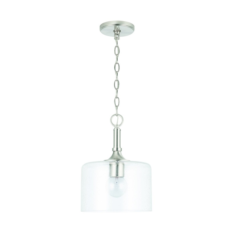 Capital Lighting 339311BN Carter One Light Pendant, Brushed Nickel