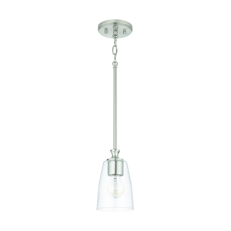 Capital Lighting 340911BN-506 Myles One Light Pendant, Brushed Nickel (Discontinued)