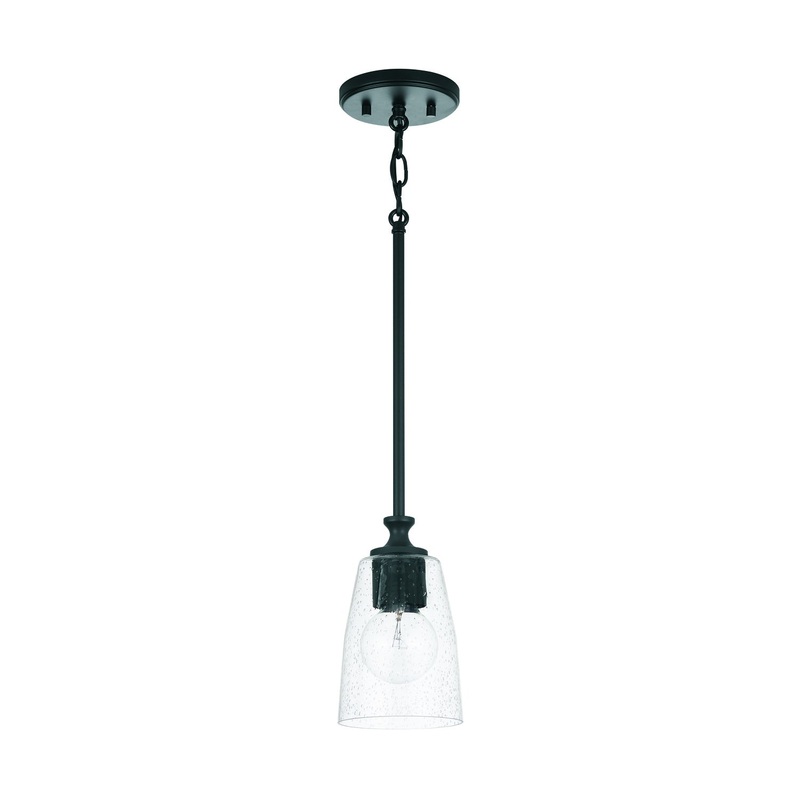 Capital Lighting 340911MB-506 Myles One Light Pendant, Matte Black (Discontinued)