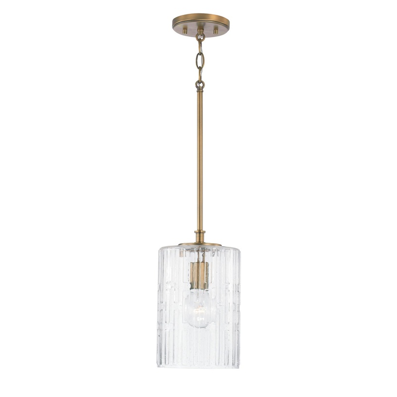 Capital Lighting 341311AD Emerson One Light Pendant, Aged Brass