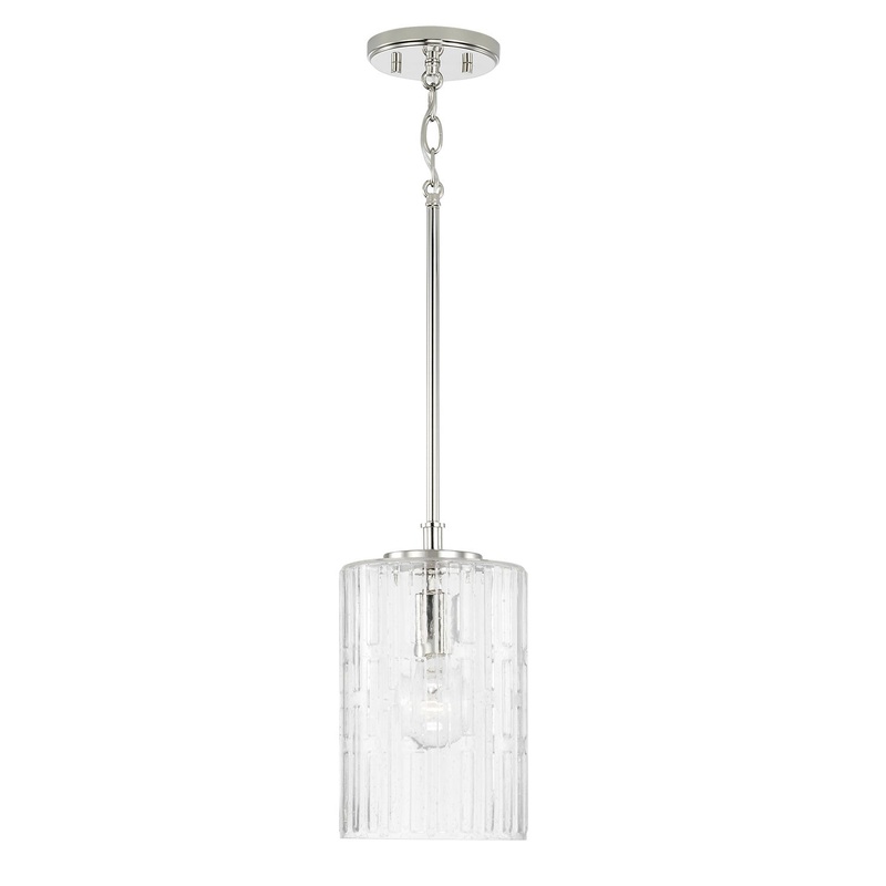 Capital Lighting 341311PN Emerson One Light Pendant, Polished Nickel