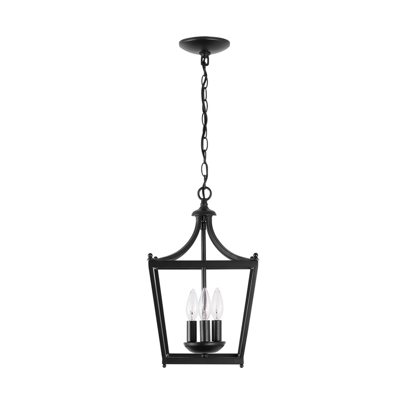 Capital Lighting 4036MB Stanton Three Light Foyer Pendant, Matte Black