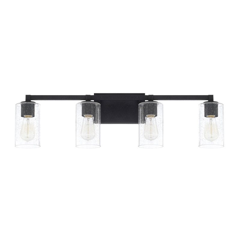 Capital Lighting 119841BI-435 Ravenwood Four Light Vanity, Black Iron
