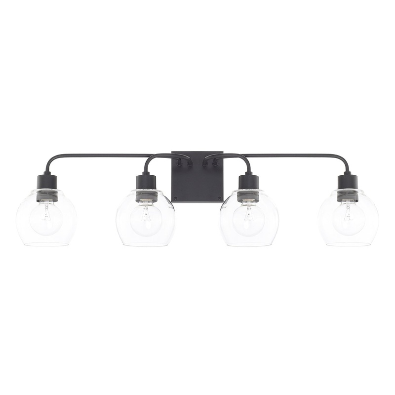 Capital Lighting 120041MB-426 Tanner Four Light Vanity, Matte Black