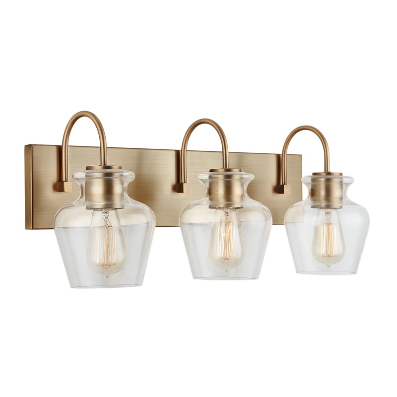 Capital Lighting 138131AD-490 Danes Three Light Vanity, Aged Brass (Discontinued)