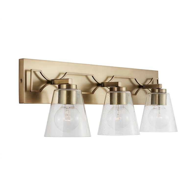 Capital Lighting 138931AD-494 Jordyn Three Light Vanity, Aged Brass (Discontinued)