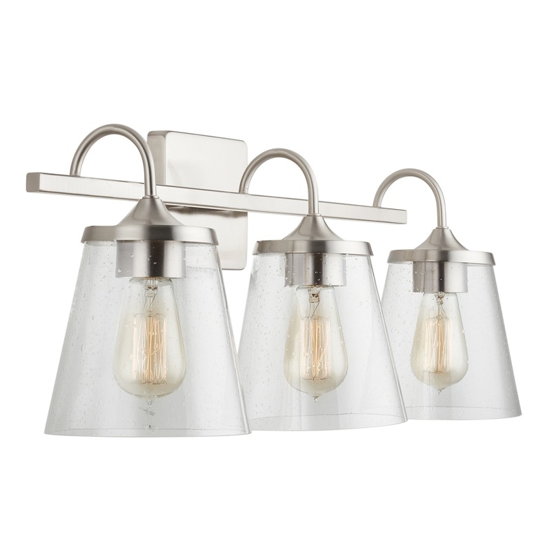 Capital Lighting 139132BN-496 Jayne Three Light Vanity, Brushed Nickel