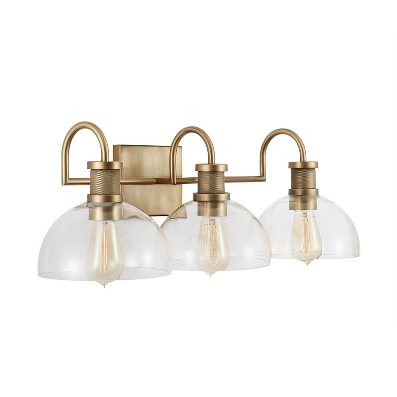 Capital Lighting 139133AD-497 Cassidy Three Light Vanity, Aged Brass