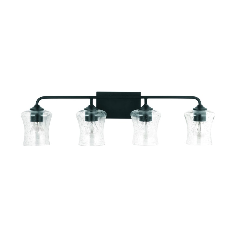 Capital Lighting 139241MB-499 Reeves Four Light Vanity, Matte Black (Discontinued)
