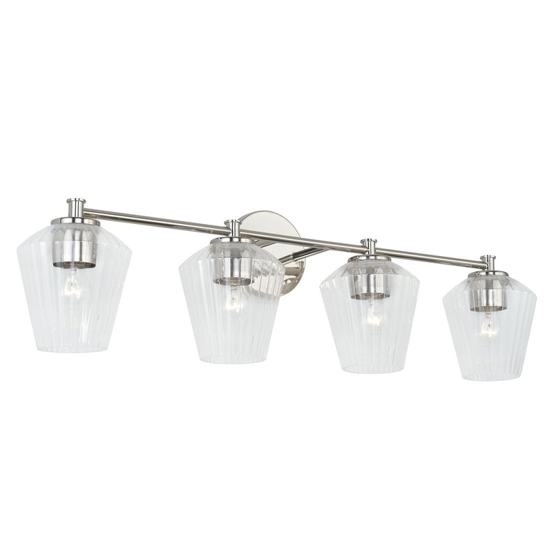 Capital Lighting 141441PN-507 Beau Four Light Vanity, Polished Nickel (Discontinued)