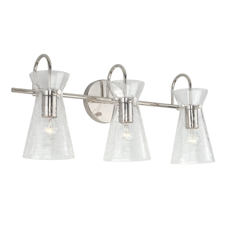 Capital Lighting 142431PN Mila Three Light Vanity, Polished Nickel