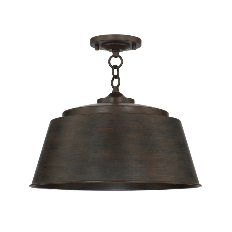 Capital Lighting 229111NG Tybee One Light Semi-Flush Mount, Nordic Grey