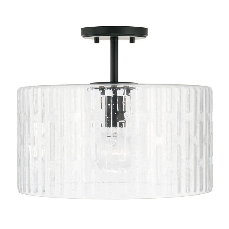 Capital Lighting 241311MB Emerson One Light Semi-Flush Mount, Matte Black