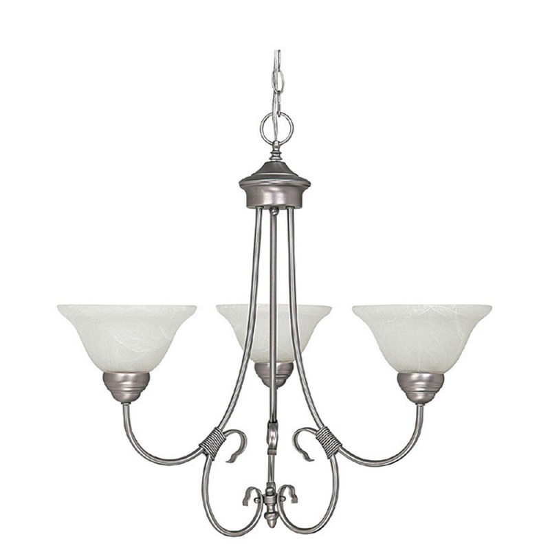 Capital Lighting 3223MN-220 Hometown Three Light Chandelier, Matte Nickel