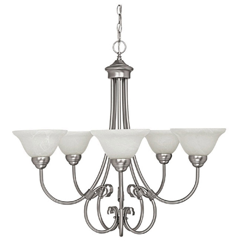 Capital Lighting 3226MN-220 Hometown Five Light Chandelier, Matte Nickel