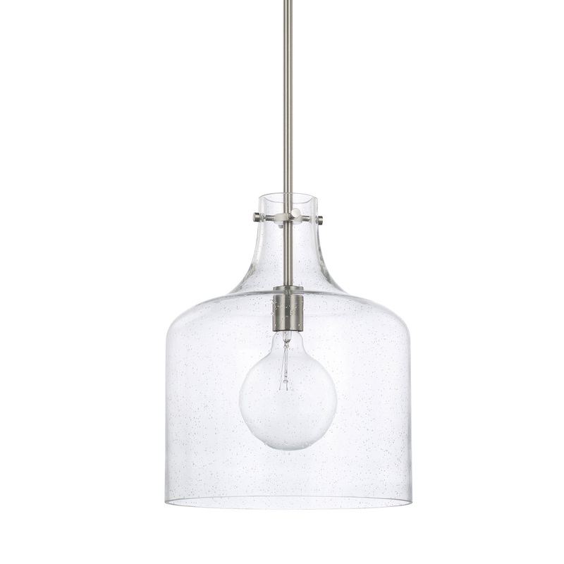 Capital Lighting 325712BN Crawford One Light Pendant, Brushed Nickel