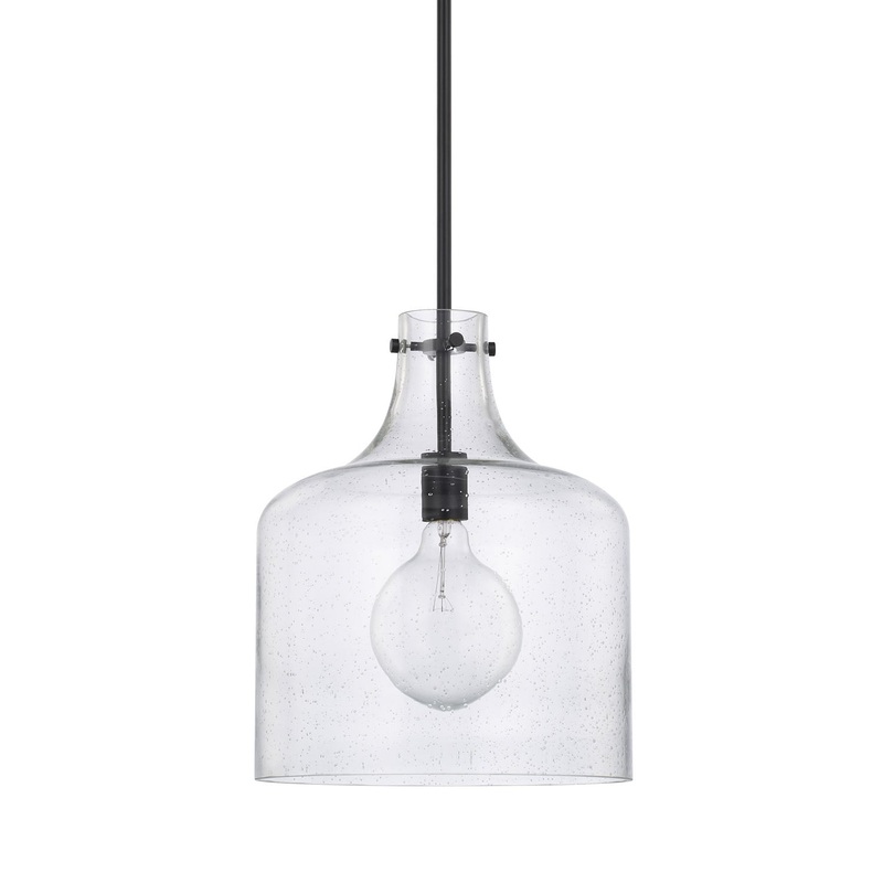 Capital Lighting 325712MB Crawford One Light Pendant, Matte Black