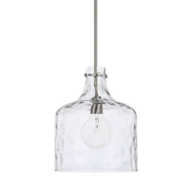 Capital Lighting 325717BN Crawford One Light Pendant, Brushed Nickel