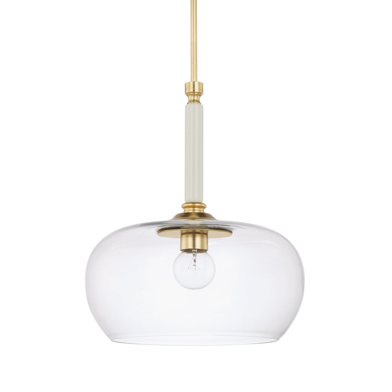Capital Lighting 325811WP-438 Dorsey One Light Pendant, Whisper White