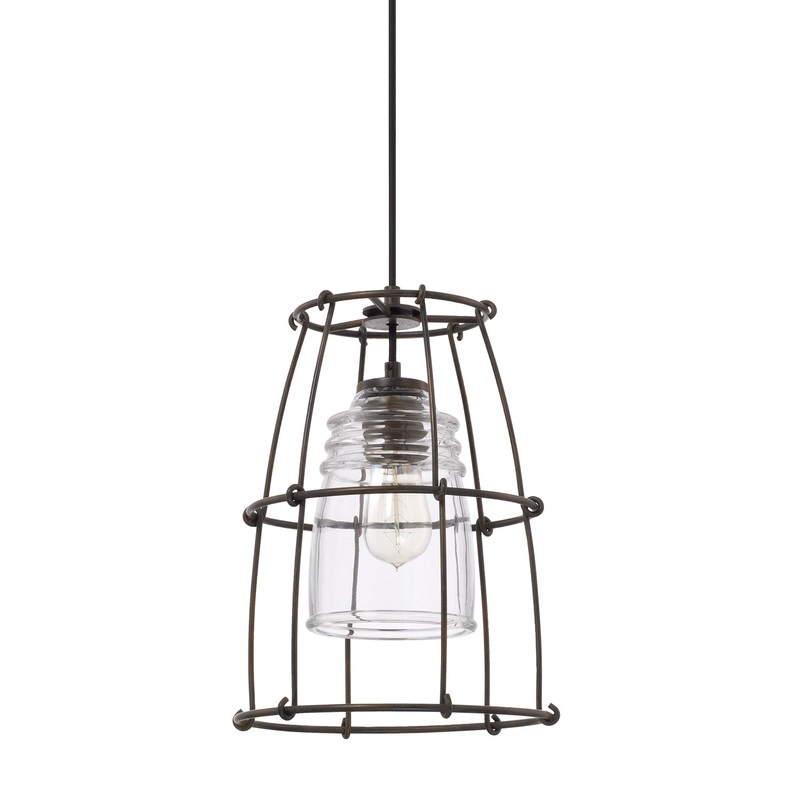 Capital Lighting 329711NG-462 Turner One Light Pendant, Nordic Grey (Discontinued)