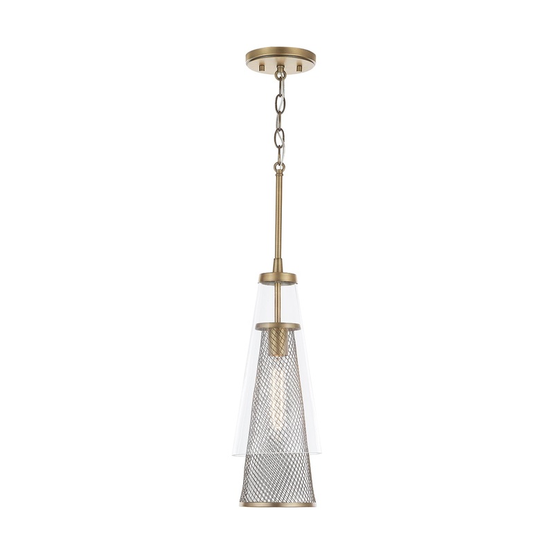 Capital Lighting 332311AD Abbott One Light Pendant, Aged Brass (Discontinued)