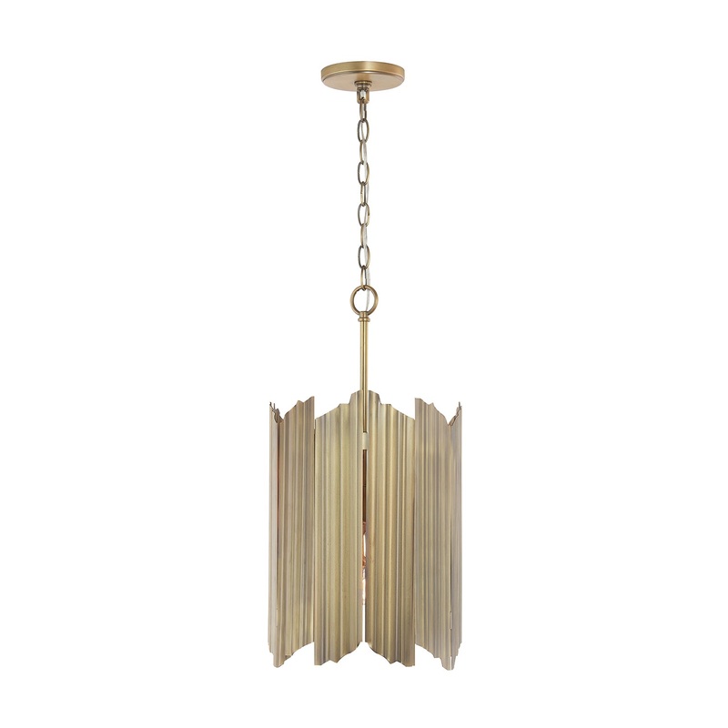 Capital Lighting 333461AD Xavier Six Light Pendant, Aged Brass