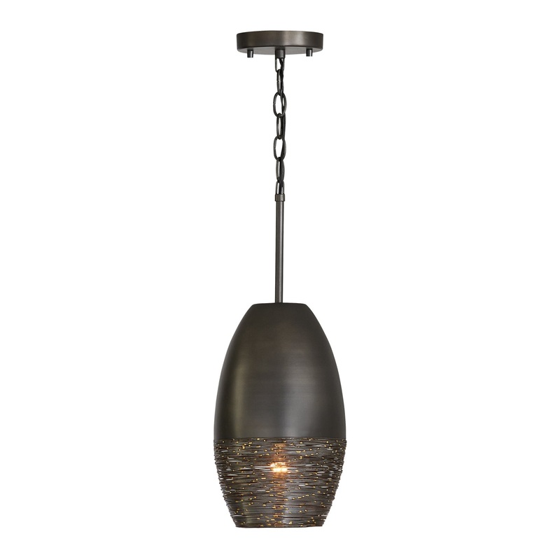 Capital Lighting 335111GI Sana One Light Pendant, Grey Iron