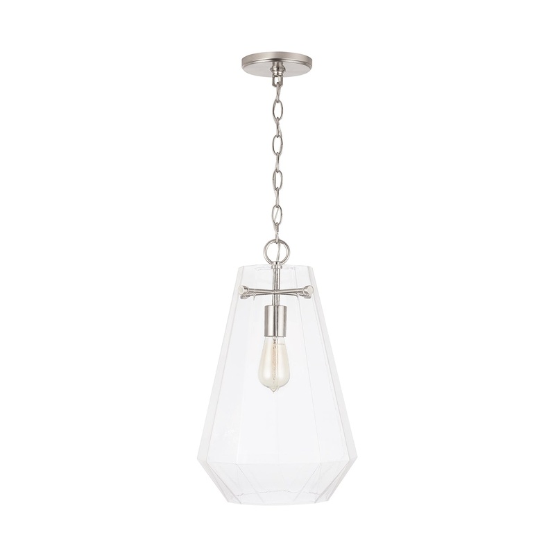 Capital Lighting 338316BN Lee One Light Pendant, Brushed Nickel