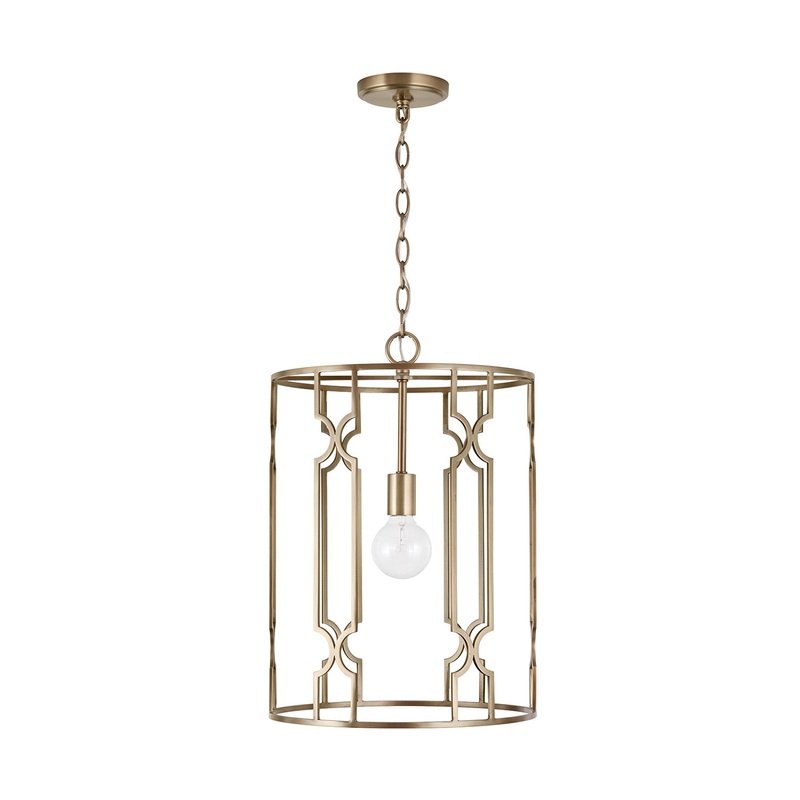 Capital Lighting 338911AD Jordyn One Light Pendant, Aged Brass