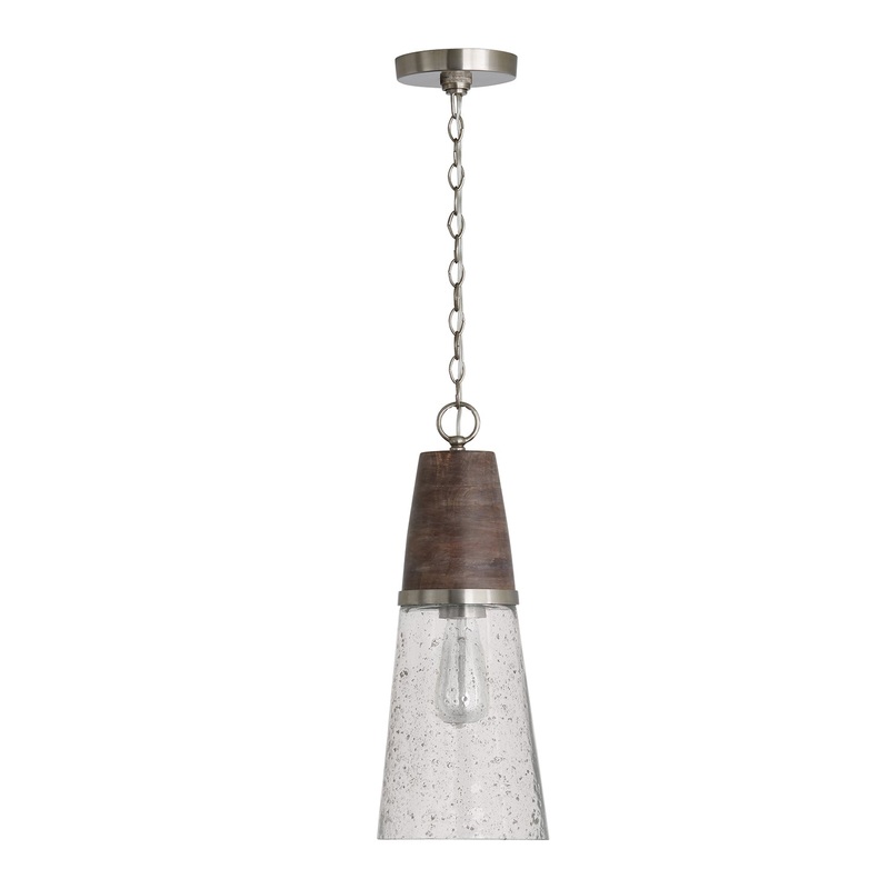 Capital Lighting 340511HN Connor One Light Pendant, Barnhouse and Matte Nickel