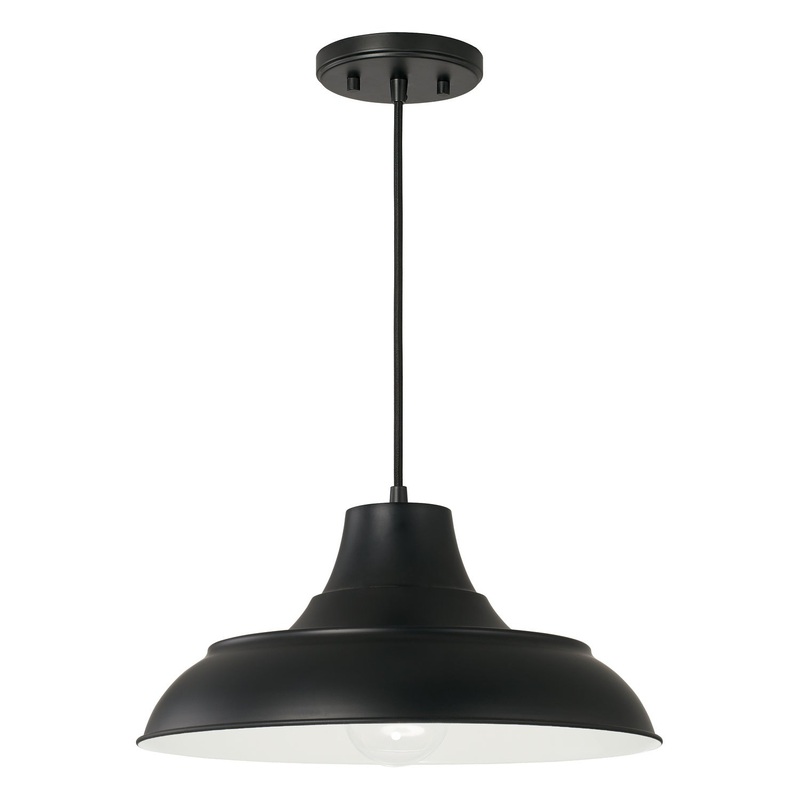 Capital Lighting 342111MB Jones One Light Pendant, Matte Black