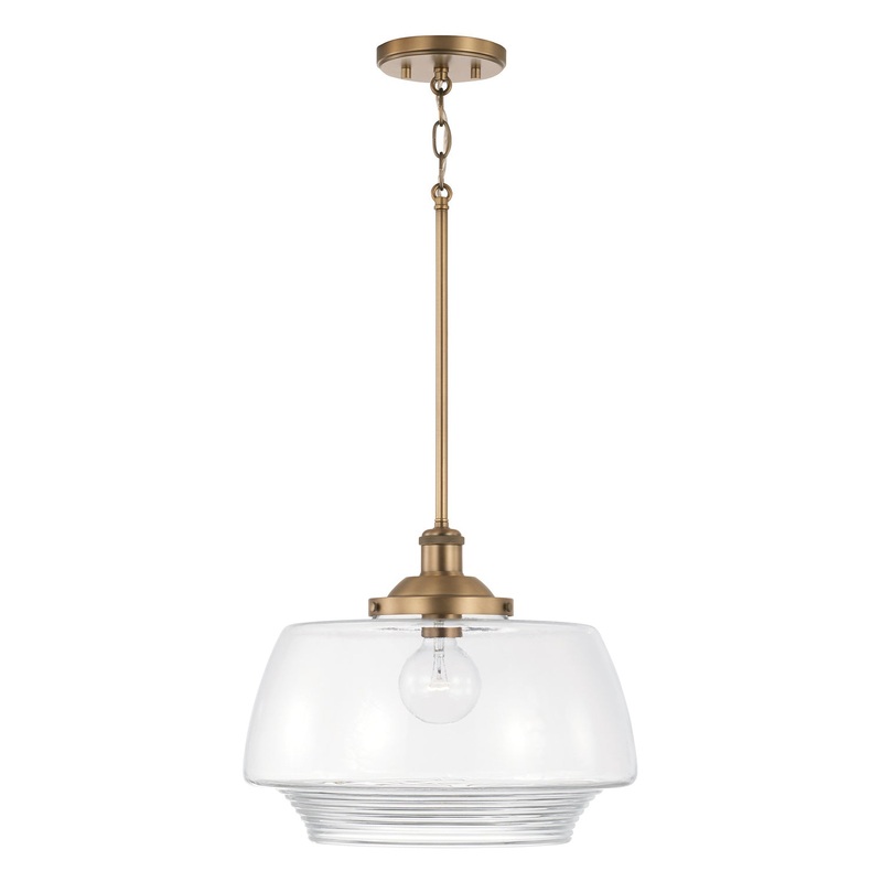 Capital Lighting 342211AD Miller One Light Pendant, Aged Brass