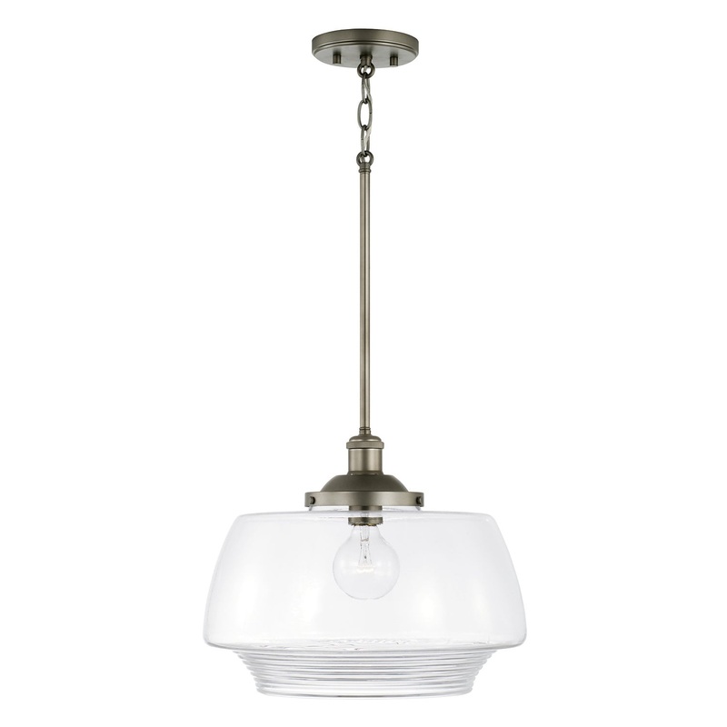 Capital Lighting 342211GR Miller One Light Pendant, Graphite (Discontinued)
