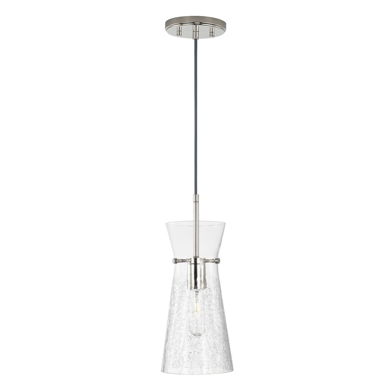 Capital Lighting 342411PN Mila One Light Pendant, Polished Nickel