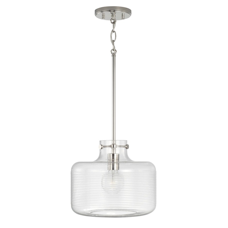 Capital Lighting 342511PN Brighton One Light Pendant, Polished Nickel (Discontinued)