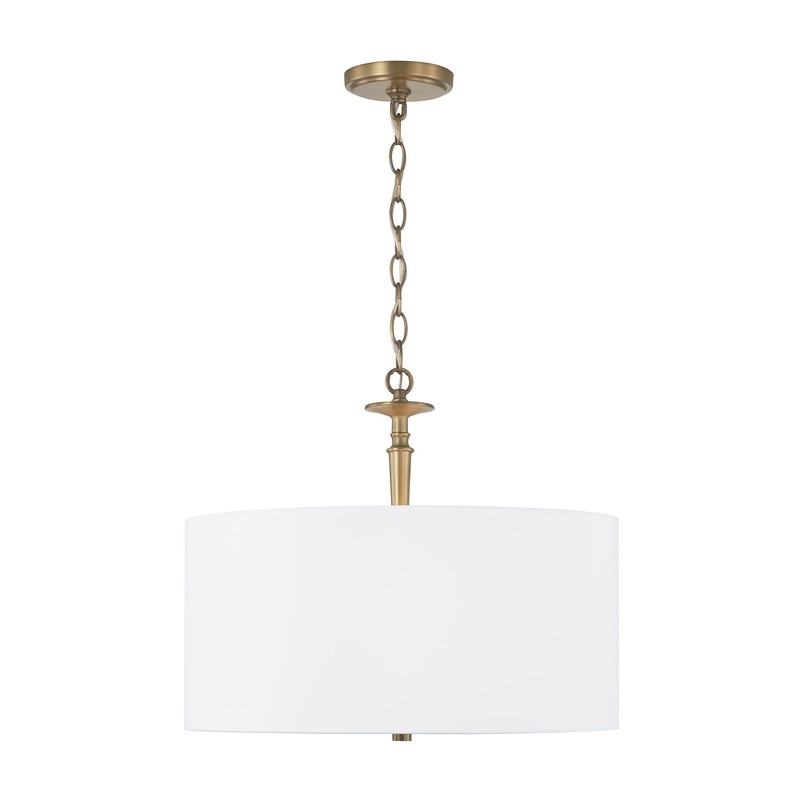Capital Lighting 342631AD Abbie Three Light Pendant, Aged Brass