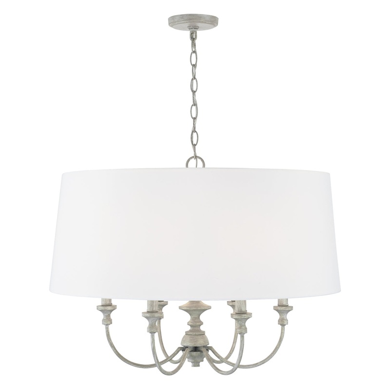 Capital Lighting 343061PY Penelope Six Light Pendant, Painted Grey