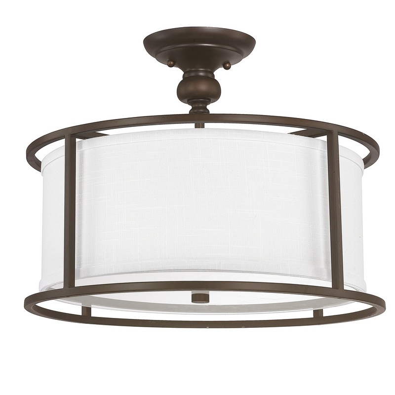 Capital Lighting 3914BB-459 Midtown Three Light Semi-Flush Mount, Burnished Bronze (Discontinued)