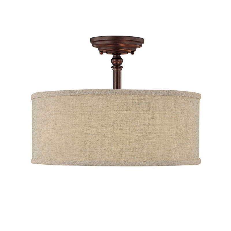 Capital Lighting 3923BB-479 Loft Three Light Semi-Flush Mount, Burnished Bronze (Discontinued)
